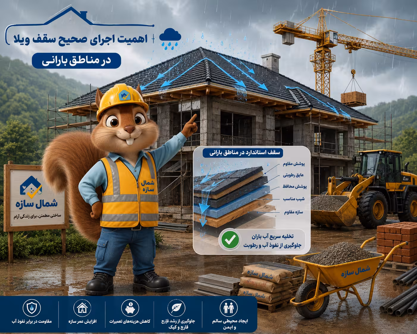 اجرای سقف ویلا اهمییت اجرای صحیح ساخت ویلا