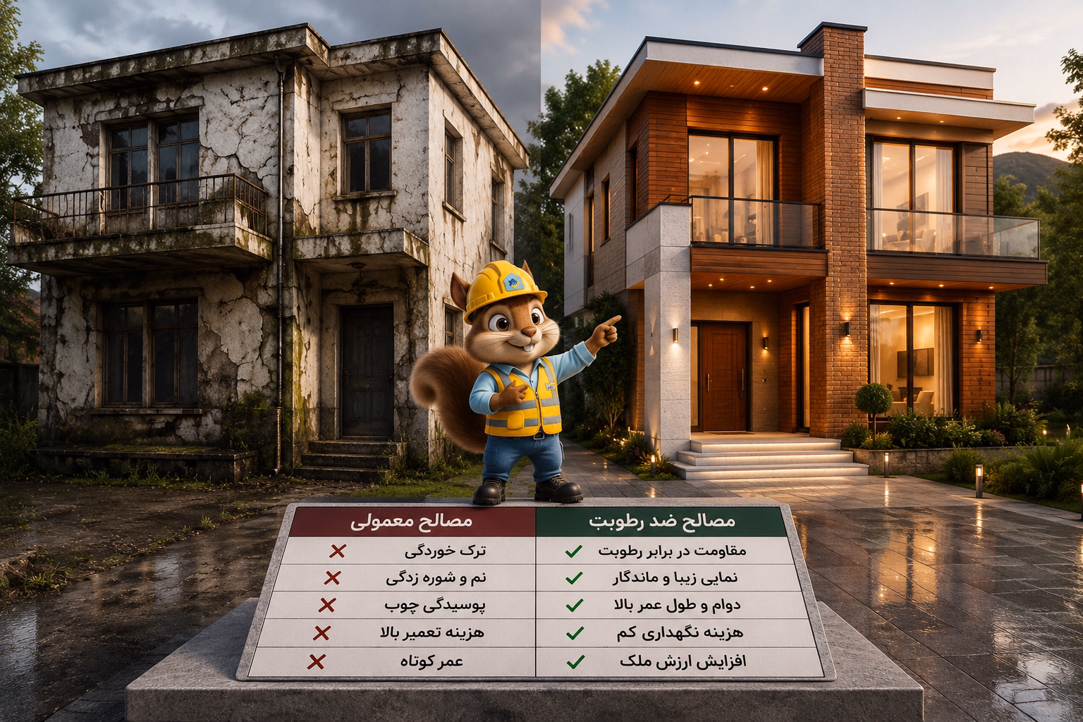 مصالح مقاوم در برابر رطوبت هزینه ساخت ویلا