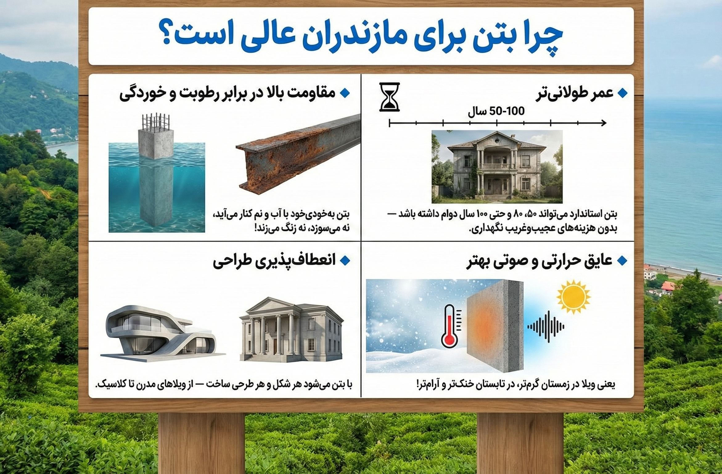 دشمن پنهان ویلای شمال چرا بتن خوبه
